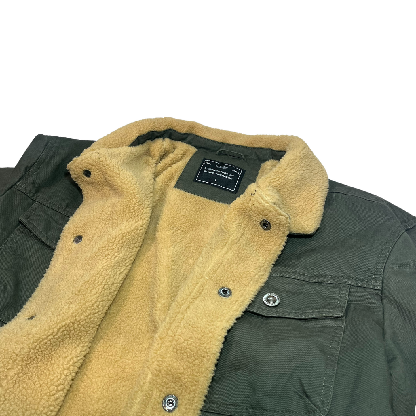 Military Green Summit Sherpa Jacket