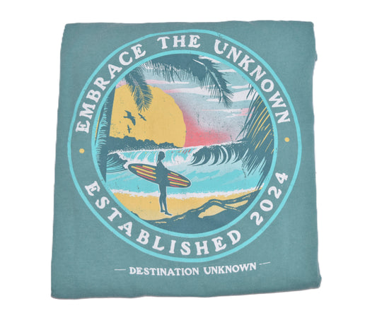 Turquoise Wash Embrace the Unknown Graphic T